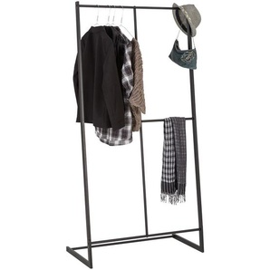 Carryhome Garderobenständer, Schwarz, Metall, 80x160x40 cm, Garderobe, Garderobenständer