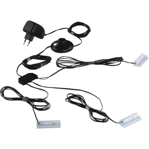 Carryhome Glasbodenbeleuchtungs-Set, Schwarz, Kunststoff, 3-teilig, Lampen & Leuchten, Innenbeleuchtung, Schrankbeleuchtung