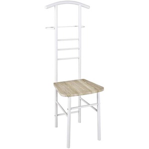 Carryhome Herrendiener, Weiß, Eiche, Metall, 46x119x50 cm, Hosenhalter, Schlafzimmer, Herrendiener