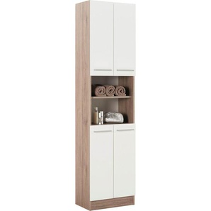 Carryhome Hochschrank, Weiß, Holzwerkstoff, 3 Fächer, 50x195.5x33 cm, Made in Germany, stehend, Badezimmer, Badezimmerschränke, Hochschränke