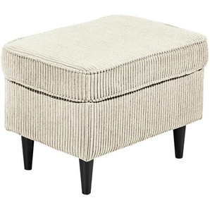 Carryhome Hocker, Creme, Textil, Buche, massiv, rechteckig, 63x43x42 cm, Wohnzimmer, Hocker, Sitzhocker