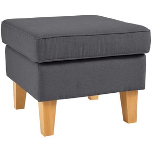 Carryhome Hocker , Dunkelgrau , Textil , Buche , massiv , quadratisch , 55x44x55 cm , Stoffauswahl , Wohnzimmer, Hocker, Sitzhocker