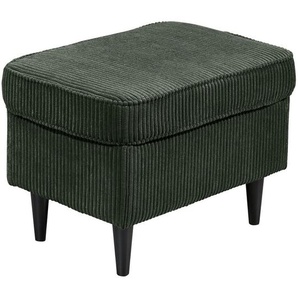 Carryhome Hocker, Dunkelgrün, Textil, Buche, massiv, rechteckig, 63x43x42 cm, Made in EU, Wohnzimmer, Hocker, Sitzhocker