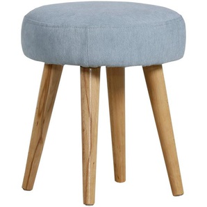 Carryhome Hocker , Hellblau , Textil , Fichte, Kiefer , rund , 36x36x42 cm , Wohnzimmer, Hocker, Sitzhocker