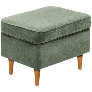 Carryhome Hocker, Olivgrün, Eiche Wotan, Textil, Buche, massiv, rechteckig, 63x43x42 cm, Stoffauswahl, Wohnzimmer, Hocker, Sitzhocker