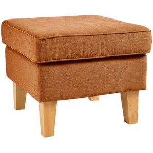 Carryhome Hocker , Orange , Textil , Buche , massiv , quadratisch , 55x44x55 cm , Stoffauswahl , Wohnzimmer, Hocker, Sitzhocker