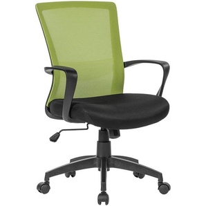 Carryhome Jugenddrehstuhl, Grün, Schwarz, Metall, Kunststoff, Textil, Füllung: Schaumstoff, Sternfuß, 57x90.5-98x59 cm, Arbeitszimmer, Bürostühle,