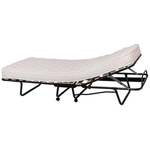 Carryhome Klappbett , Anthrazit, Weiß , Textil , H2 , Höhe ca. 10 cm , 80x200 cm , Schlafzimmer, Betten, Gästebetten
