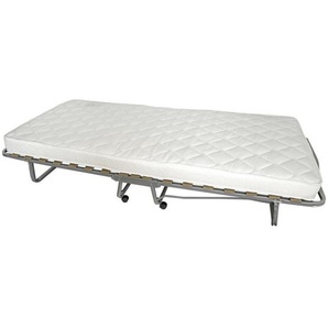 Carryhome Klappbett, Weiß, Alu, Textil, H2, Höhe ca. 10 cm, 90x204 cm, Schlafzimmer, Betten, Klappbetten