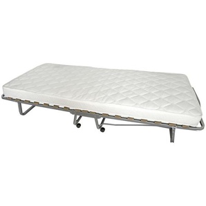 Carryhome Klappbett , Weiß, Alu , Textil , H2 , Höhe ca. 10 cm , 90x204 cm , Schlafzimmer, Betten, Gästebetten