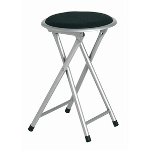 Carryhome Klapphocker, Schwarz, Alu, Metall, Textil, 30x45x30 cm, klappbar, Esszimmer, Stühle, Hocker