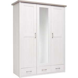 Carryhome Kleiderschrank, Weiß, Trüffeleiche, Metall, 5 Fächer, 3 Schubladen, 148x201x62 cm, Beimöbel erhältlich, Kinder- & Jugendzimmer, Kindermöbel,