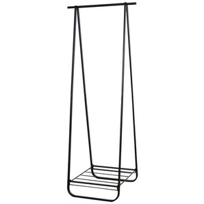 Carryhome Kleiderständer, Schwarz, Metall, 54x140x47 cm, Schuhablage, Garderobe, Garderobenständer