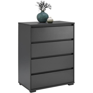 Carryhome Kommode, Anthrazit, Holzwerkstoff, 4 Schubladen, 80x103x48 cm, Wohnzimmer, Kommoden & Sideboards, Kommoden