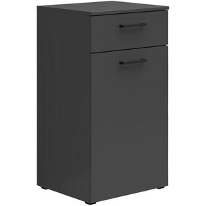Carryhome Kommode, Graphit, Kunststoff, 2 Fächer, 1 Schubladen, 45x83x40 cm, FSC Mix, Typenauswahl, Beimöbel erhältlich, stehend, Wohnzimmer, Kommoden & Sideboards, Kommoden