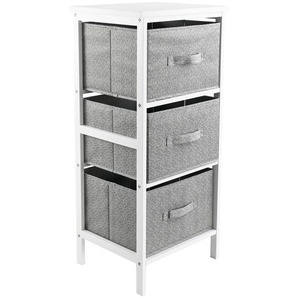 Carryhome Kommode, Grau, Weiß, Holz, Textil, Karton, Holzwerkstoff, Kiefer, massiv, 3 Schubladen, 37x80x30 cm, Typenauswahl, stehend, in verschiedenen Größen erhältlich, Wohnzimmer, Kommoden & Sideboards, Kommoden