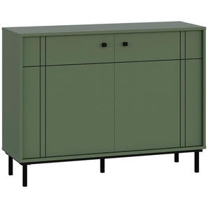 Carryhome Kommode, Grün, Holzwerkstoff, 2 Fächer, 108x81.8x37 cm, Wohnzimmer, Kommoden & Sideboards, Kommoden