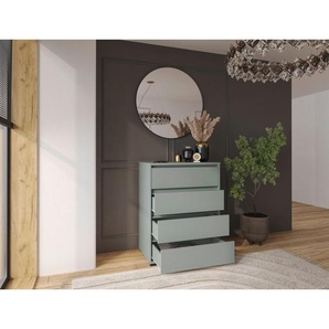 Carryhome Kommode, Grün, Holzwerkstoff, 4 Schubladen, 80x103x48 cm, Garderobe, Garderoben Kommoden