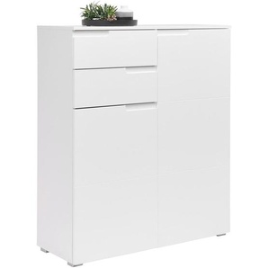 Carryhome Kommode Spice, Weiß, Weiß Hochglanz, Holzwerkstoff, 3 Fächer, 2 Schubladen, 100x119x40 cm, Made in EU, Typenauswahl, Schlafzimmer,