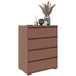 Carryhome Kommode, Terracotta, Holzwerkstoff, 4 Schubladen, 80x103x48 cm, Wohnzimmer, Kommoden & Sideboards, Kommoden