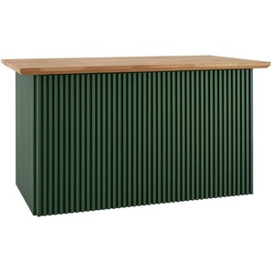 Carryhome Kücheninsel, Grün, Holzwerkstoff, Eiche, massiv, einzeln stellbar, 160x88x90 cm, Küchen, Küchenmöbel, Kücheninseln