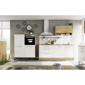 Carryhome Küchenleerblock , Weiß, Eiche , 3 Schubladen , 326.4 cm , Küchen, Küchenzeilen & Küchenblöcke, Küchenzeilen ohne Geräte