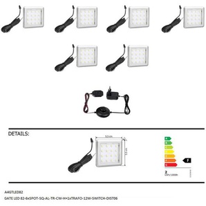 Carryhome Led-Spot-Set, 6-teilig, F, Fußschalter, Küchen, Küchenausstattung, Unterbauleuchten