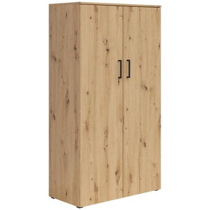 Carryhome Mehrzweckschrank, Eiche Artisan, Kunststoff, 4 Fächer, 80x147x40 cm, FSC Mix, erweiterbar, stehend, Waschküche, Mehrzweckschränke