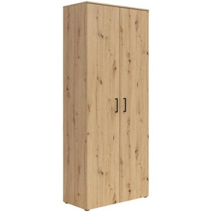 Carryhome Mehrzweckschrank, Eiche Artisan, Kunststoff, 5 Fächer, 80x195x40 cm, FSC Mix, stehend, Waschküche, Mehrzweckschränke