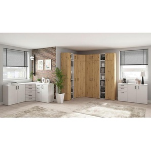 Carryhome Mehrzweckschrank, Weiß, Kunststoff, 2 Fächer, 30x83x40 cm, FSC Mix, erweiterbar, Waschküche, Mehrzweckschränke