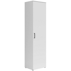 Carryhome Mehrzweckschrank, Weiß, Kunststoff, 4 Einlegeböden + 1 Konstuktionsboden Fächer, 50x195x40 cm, FSC Mix, stehend, Waschküche,