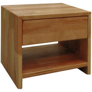 Carryhome Nachtschrank, Kernbuche, Holz, Kernbuche, massiv, 1 Schubladen, 40x40x33 cm, Holzmöbel, Holztische, Nachttische Holz