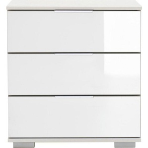 Carryhome Nachtschrank, Weiß, Metall, 3 Schubladen, 52x58x38 cm, BQ - Bündnis für Qualität, Made in Germany, DIN EN ISO 9001, Typenauswahl,