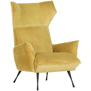 Carryhome Ohrensessel , Gelb , Textil , 83x110x92 cm , Stoffauswahl , Wohnzimmer, Sessel, Ohrensessel
