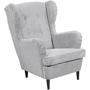 Carryhome Ohrensessel, Hellgrau, Textil, Buche, massiv, 78x102x98 cm, Wohnzimmer, Sessel, Ohrensessel