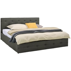 Carryhome Polsterbett, Dunkelgrau, Holz, Textil, 180x200 cm, Fsc, Schlafzimmer, Betten, Polsterbetten