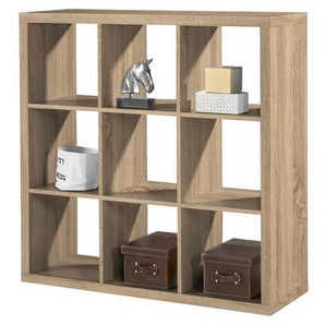 Carryhome Raumteiler, Sonoma Eiche, Holzwerkstoff, 112x112x38 cm, Beimöbel erhältlich, Arbeitszimmer, Büroregale, Bücherregale