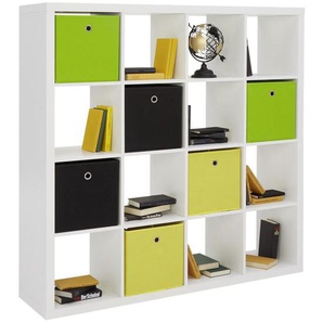 Carryhome Raumteiler, Weiß, Holzwerkstoff, 147x147x38 cm, Made in EU, Beimöbel erhältlich, Arbeitszimmer, Büroregale, Bücherregale