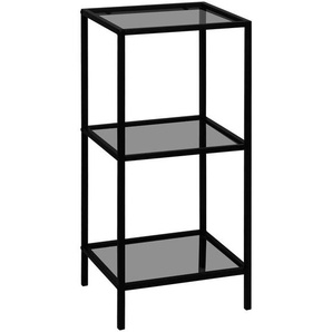 Carryhome Regal, Grau, Schwarz, Glas, 3 Fächer, 37x82.5x33 cm, stehend, Wohnzimmer, Regale, Bücherregale