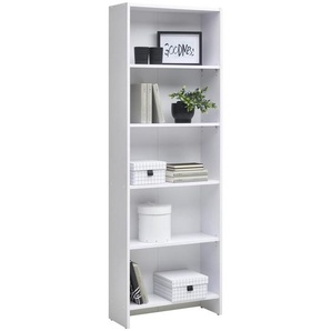 Carryhome Regal, Weiß, Holzwerkstoff, 4 Fächer, 60x175x24 cm, Typenauswahl, Wohnzimmer, Regale, Bücherregale