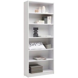 Carryhome Regal, Weiß, Holzwerkstoff, 5 Fächer, 80x199.2x28 cm, stehend, Wohnzimmer, Regale, Bücherregale