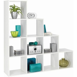 Carryhome Regalelement, Weiß, Holzwerkstoff, 149x149x35 cm, Made in EU, Wohnzimmer, Regale, Bücherregale