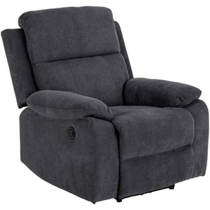 Carryhome Relaxsessel Lesesessel, Dunkelgrau, Textil, 89.5x98x95 cm, Relaxfunktion, Wohnzimmer, Sessel, Relaxsessel