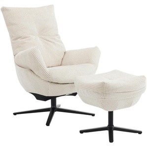 Carryhome Relaxsesselset, Schwarz, Beige, Metall, Textil, 77x100x78 cm, erweiterbar (Typenauswahl), Relaxfunktion, Wohnzimmer, Sessel, Relaxsessel
