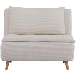 Carryhome Schlafsofa, Beige, Textil, Kiefer, massiv, 1-Sitzer, Füllung: Schaumstoff, Polyester, 105x80x90 cm, Kinder- & Jugendzimmer, Jugendmöbel,