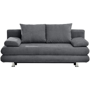 Carryhome Schlafsofa, Dunkelgrau, Textil, 2-Sitzer, Füllung: Schaumstoff, 196x74x90 cm, Stoffauswahl, Liegefunktion, Rücken echt, Kinder- &