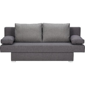 Carryhome Schlafsofa, Grau, Dunkelgrau, Textil, 2-Sitzer, Füllung: Schaumstoff, 190x74-86x80 cm, Schlafen auf Sitzhöhe, Wohnzimmer, Sofas & Couches,
