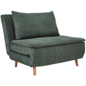 Carryhome Schlafsofa, Grün, Textil, Eiche, massiv, 1-Sitzer, Füllung: Polyester, 105x80x90 cm, Bsci, Relaxfunktion, Liegefunktion, Kinder- & Jugendzimmer, Jugendmöbel, Jugendsofas