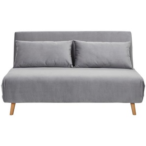 Carryhome Schlafsofa, Hellgrau, Textil, Birke, vollmassiv, 2-Sitzer, Füllung: Polyester, 141x81x90 cm, Bsci, Relaxfunktion, Liegefunktion, Kinder- &