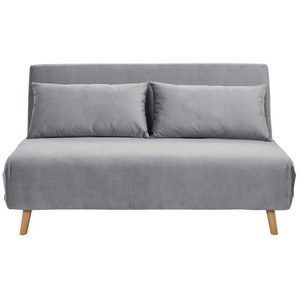 Carryhome Schlafsofa, Hellgrau, Textil, Birke, vollmassiv, 2-Sitzer, Füllung: Polyester, 141x81x90 cm, Bsci, Relaxfunktion, Liegefunktion, Kinder- & Jugendzimmer, Jugendmöbel, Jugendsofas